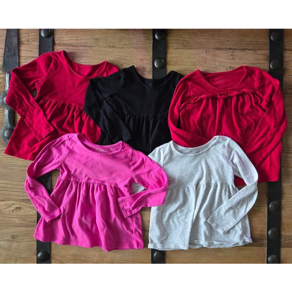 Children's Place Long Sleeve 5 piece Girl's Shirt Bundle sz 5T